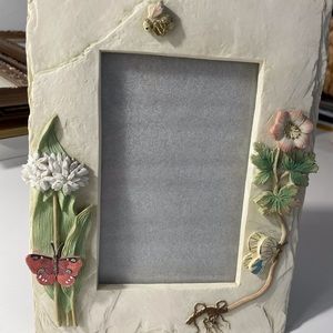 5” X 7” Cream & Floral Picture Frame
